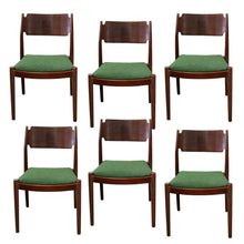 Load image into Gallery viewer, Set of 6 Danish Teak Dining Chairs in Green Bouclé, 1960s
