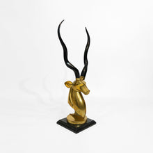 Load image into Gallery viewer, Brass Antelope Head Sculpture
