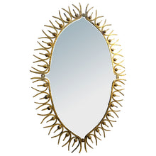 Load image into Gallery viewer, Large Mid-Century Gilt Wrought Iron Sunburst Mirror, Spanish
