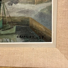 Load image into Gallery viewer, Pair of 1957 Coastal Port Paintings by C. Barbier, French
