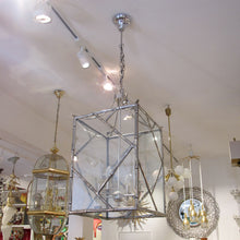 Load image into Gallery viewer, 1960s/70s English Large Silver-Plated Bronze Bamboo-Effect Lantern

