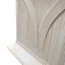 Load image into Gallery viewer, Pair of 1970s/80s Italian Rattan &amp; Tessellated Travertine Pedestals
