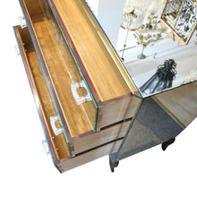 Load image into Gallery viewer, French Mirrored Chest of Drawers with Floral Detail, Circa 1950s
