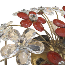 Load image into Gallery viewer, 1970s French floral crystal ceiling light by Maison Bagues
