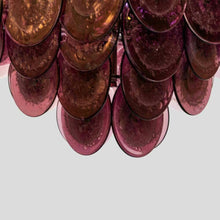 Load image into Gallery viewer, Purple disc pulegoso glass square shaped ceiling light
