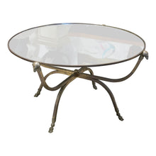Load image into Gallery viewer, Maison Jansen Round Coffee Table with Rams head accent, 1950s
