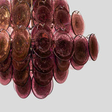 Load image into Gallery viewer, Purple disc pulegoso glass square shaped ceiling light
