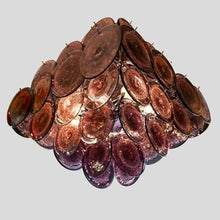 Load image into Gallery viewer, Purple disc pulegoso glass square shaped ceiling light
