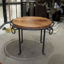 Load image into Gallery viewer, Mid-Century French Wrought Iron and Oak Coffee Table
