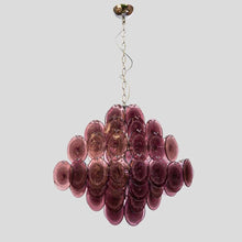 Load image into Gallery viewer, Purple disc pulegoso glass square shaped ceiling light
