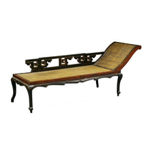 Load image into Gallery viewer, Elegant Chinese Hardwood And Rattan Daybed
