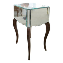 Load image into Gallery viewer, Pair of French Mirrored Bedside Tables with Floral Detail, Circa 1950s
