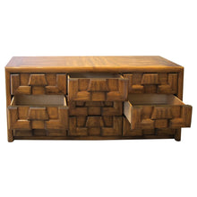 Load image into Gallery viewer, 1970s Walnut Brutalist Sideboard with Nine Drawers
