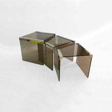 Load image into Gallery viewer, Gallotti &amp; Radice ‘Tris’ T35 Smoked Glass Nesting Tables
