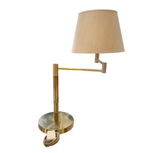 Load image into Gallery viewer, Large Swedish Table Lamp, Brass, Adjustable Swing Arm, 1970s
