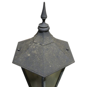 A Pair of Aluminium Outdoor Pillar Lanterns, English, circa 1950s