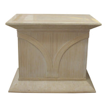 Load image into Gallery viewer, Pair of 1970s/80s Italian Rattan &amp; Tessellated Travertine Pedestals
