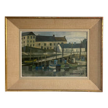 Load image into Gallery viewer, Pair of 1957 Coastal Port Paintings by C. Barbier, French
