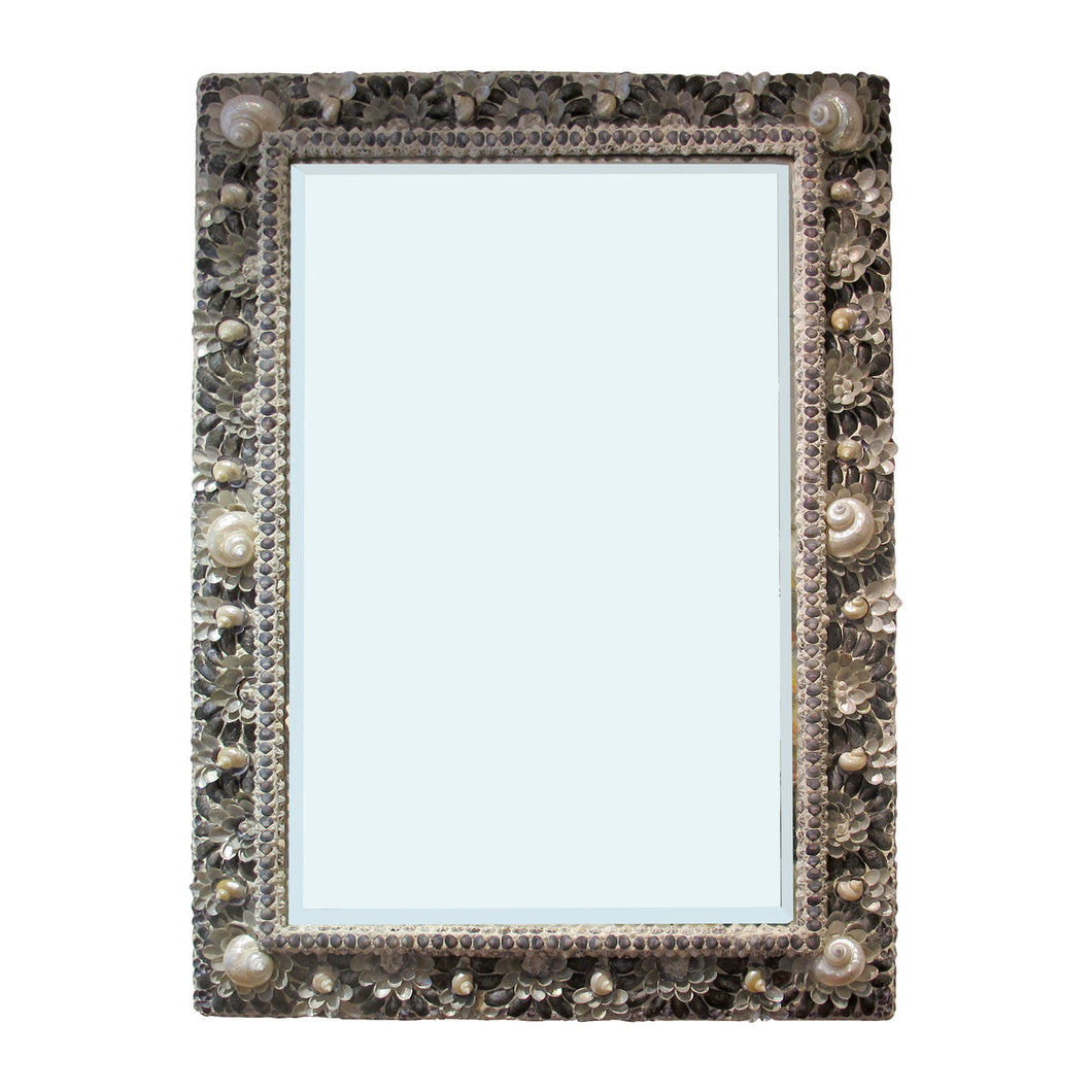 19th-Century French Mirror with Contemporary Shell Adornments