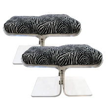 Load image into Gallery viewer, Pair of American Perspex Stools with Zebra Cushions, 1970s
