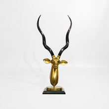 Load image into Gallery viewer, Brass Antelope Head Sculpture
