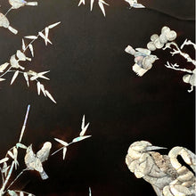 Load image into Gallery viewer, Early 20th Century Asian Black Lacquer Panel with Mother-of-Pearl Inlay
