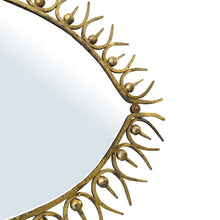 Load image into Gallery viewer, Large Mid-Century Gilt Wrought Iron Sunburst Mirror, Spanish
