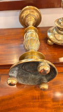 Load image into Gallery viewer, Substantial pair of 17/18th centurt brass candle stands
