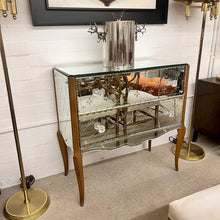 Load image into Gallery viewer, 1950s French Mirrored Chest of Drawers with Etched Floral Decoration
