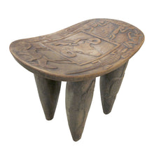 Load image into Gallery viewer, Vintage Hand-Carved Wooden Stool, Folk Art, African Design, 1950s

