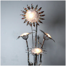 Load image into Gallery viewer, Extra Large Sculptural Wrought Iron Floor Lamp with Frosted Glass, 1970s/80s
