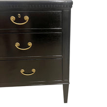 Load image into Gallery viewer, Swedish Early 1900s Black Chest of Drawers with Original Brass Hardware
