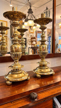 Load image into Gallery viewer, Substantial pair of 17/18th centurt brass candle stands
