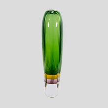 Load image into Gallery viewer, Green Yellow Purple art glass vase by Silvano Signoreto
