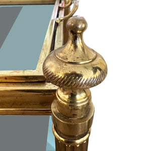 Small Lacquered Brass French 1960s Bar Cart With Lifting Tray