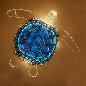 Blue Turtle illuminating sculpture by Campanella