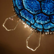 Load image into Gallery viewer, Blue Turtle illuminating sculpture by Campanella
