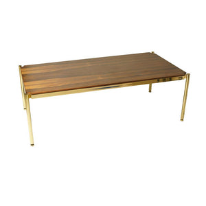 Rosewood and brass Osvaldo design coffee table