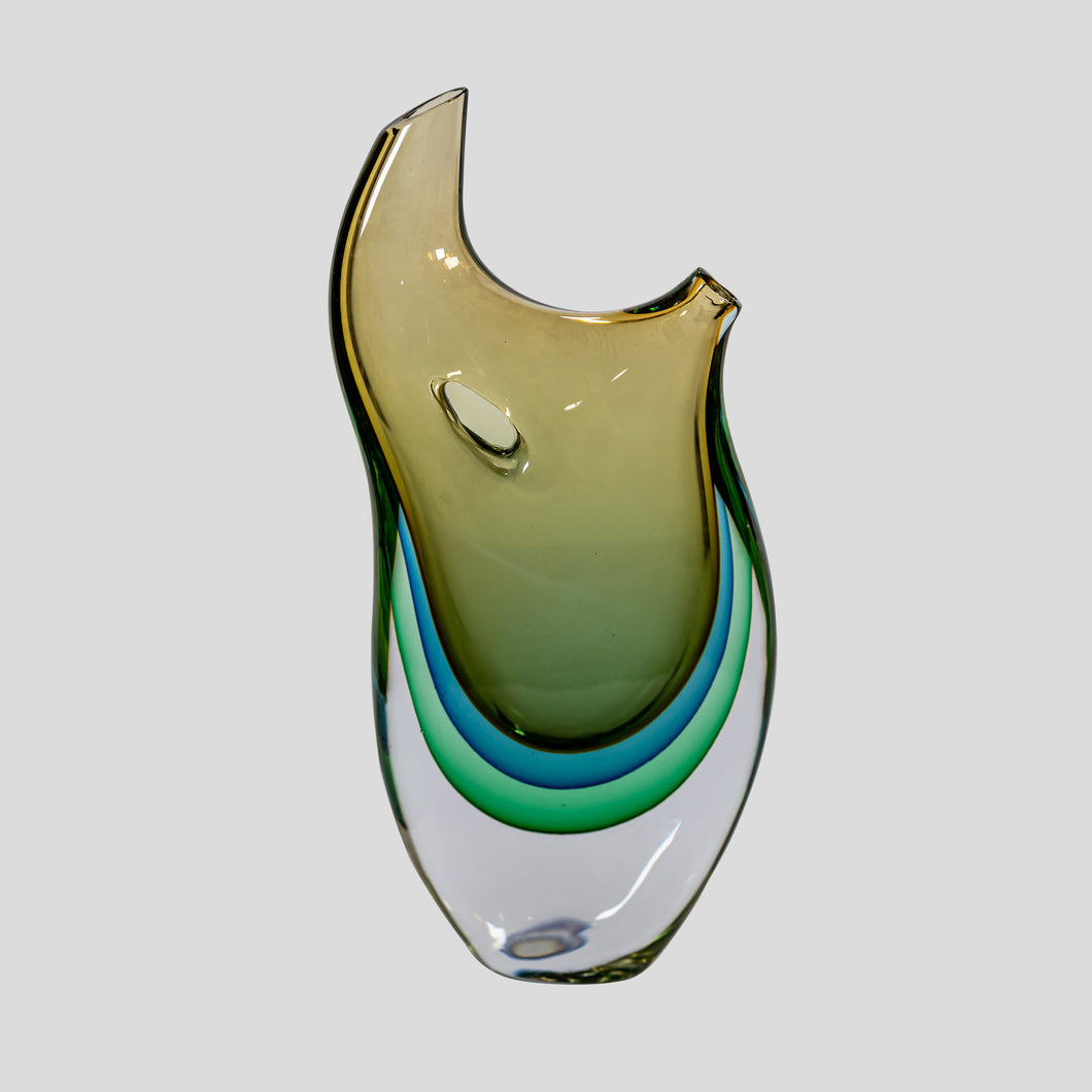 Vaso a sbuffo art glass free form vase by Silvano Signoretto