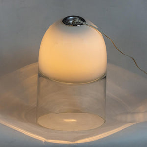 White and clear glass Vistosi table lamp