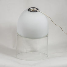 Load image into Gallery viewer, White and clear glass Vistosi table lamp
