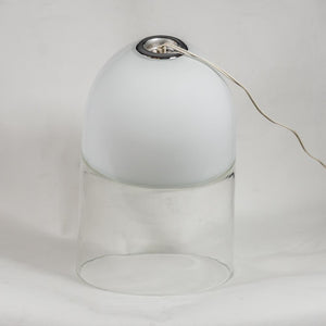 White and clear glass Vistosi table lamp