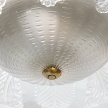 Load image into Gallery viewer, 1950s Italian ceiling light clear blown patterned glass by Barovier e Toso

