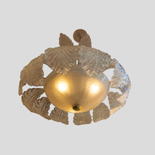 Load image into Gallery viewer, 1950s Italian ceiling light clear blown patterned glass by Barovier e Toso
