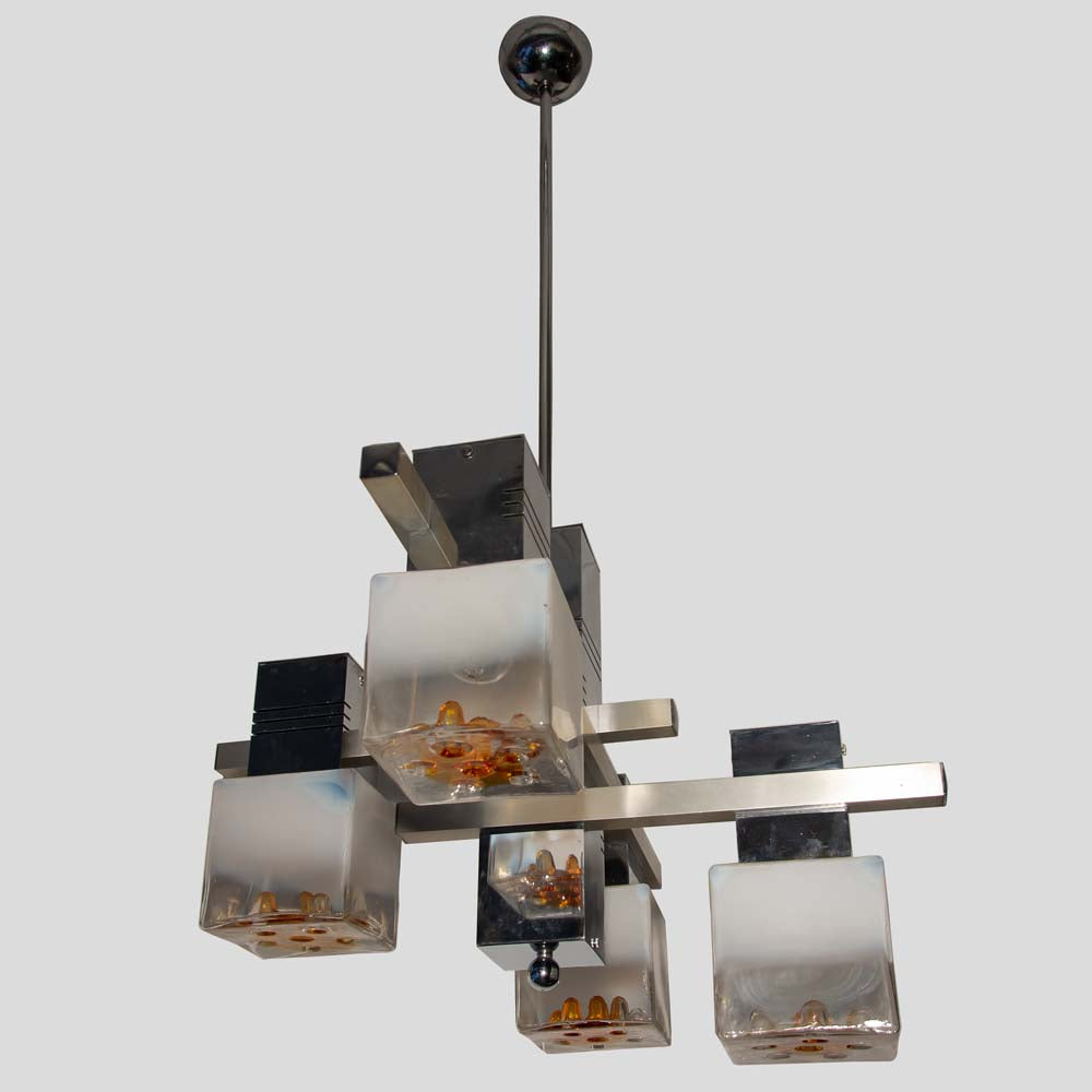 1970s Gaetano Sciolari ceiling light for Mazzega