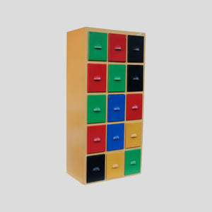A multicolor Storage cabinet