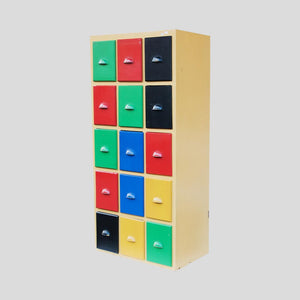 A multicolor Storage cabinet
