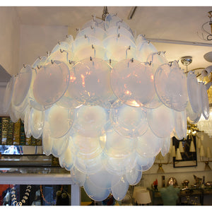 1960s Vistosi opaline colour disc chandelier