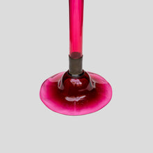 Load image into Gallery viewer, A Tall ruby color blown glass flared single trumpet shape

