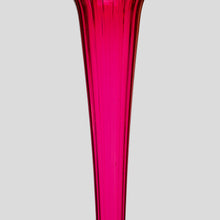 Load image into Gallery viewer, A Tall ruby color blown glass flared single trumpet shape
